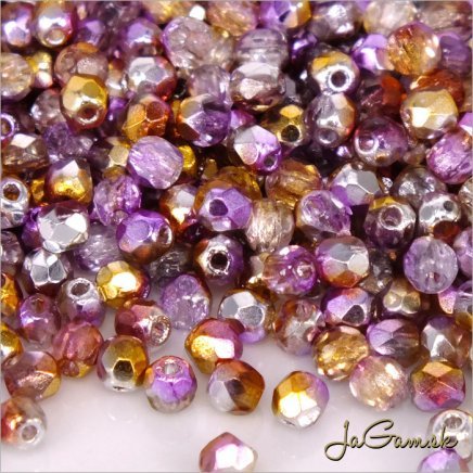 Ohňovky 3mm medená-fialová s pokovom, 40ks (5065)