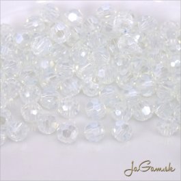 Sklenené brúsené korálky - ohňovky 3mm priehľadná s listrom, 60ks (5092)