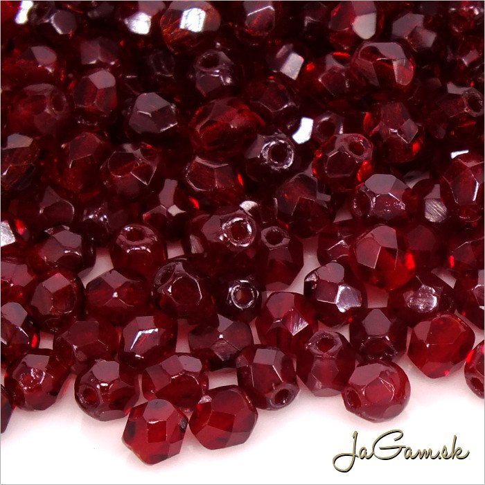 Ohňovky 4mm červená garnet 90110, 30ks (5376)
