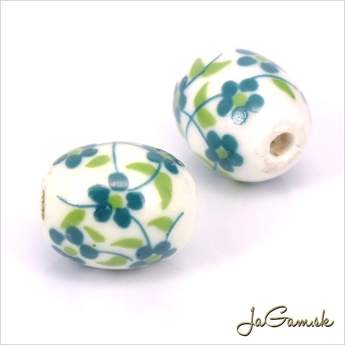 Porcelánové korálky 12x10 mm, 2 ks (11032_07)