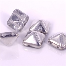 2-dierková pyramída 12x12x8mm, 1ks, strieborná (2/3)