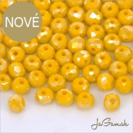 Brúsené korálky - rondelky 4x3mm žltá AB, 50ks (bron405)