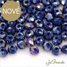 Brúsené korálky - rondelky 4x3mm modrá AB, 50ks (bron408)