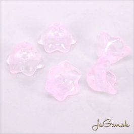 Sklenené korálky kvety 11x6mm ružové, 5ks (gla0502)