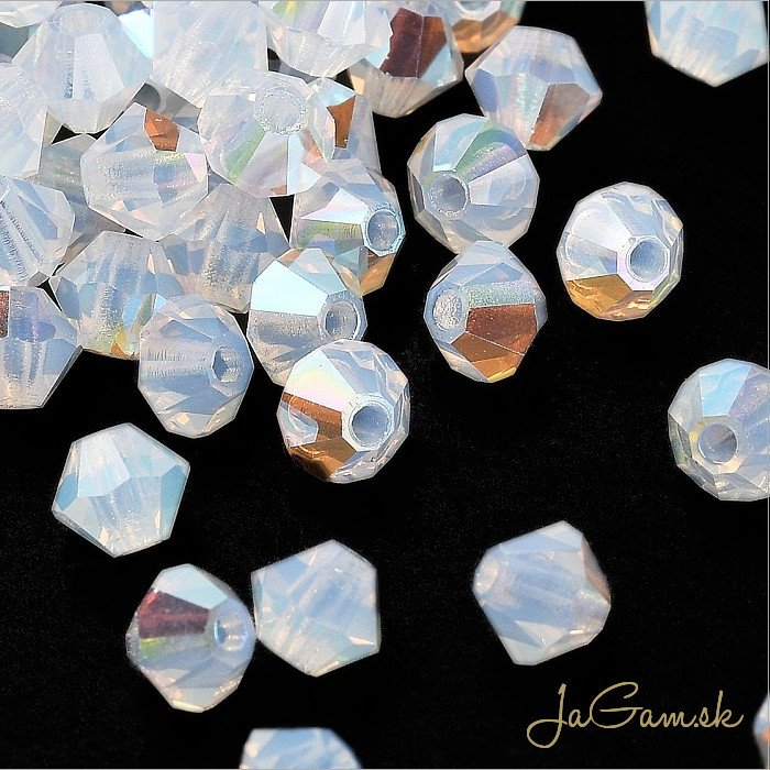 Preciosa MC rondell 4mm White Opal Glitter, 20ks (PREC_MC332)