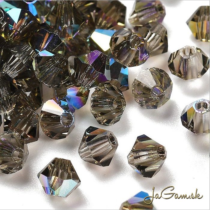 Preciosa MC rondell 4mm Black Diamond Glitter, 20ks (PREC_MC329)