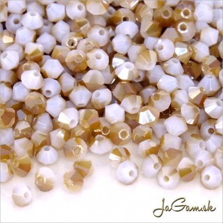 Slniečka 3mm biela opál s pokovom 01000/22501, 30ks (7083mc)