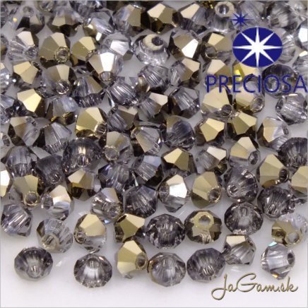 Preciosa MC rondell 3mm Crystal Starlight Gold Half, 20ks (PREC_MC318)