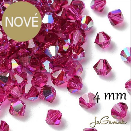 Preciosa MC rondell 4mm Fuchsia Glitter, 20ks (PREC_MC327)