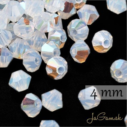 Preciosa MC rondell 4mm White Opal Glitter, 20ks (PREC_MC332)