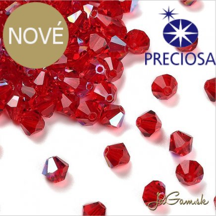 Preciosa MC rondell 3mm Light Siam Glitter, 20ks (PREC_MC341)