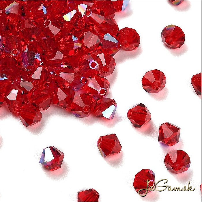 Preciosa MC rondell 4mm Light Siam Glitter, 20ks (PREC_MC325)