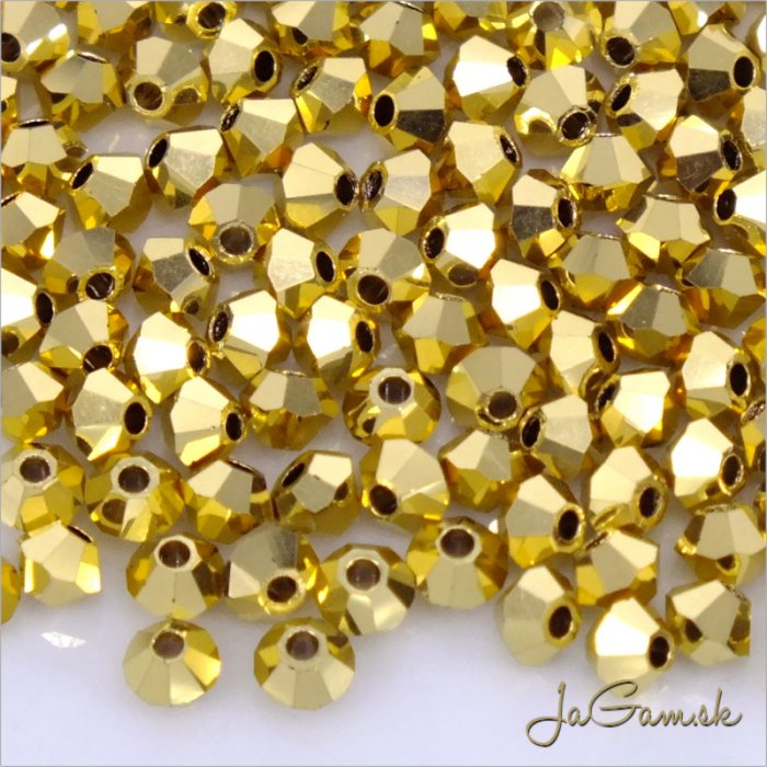 Preciosa MC rondell 3mm Crystal Aurum full, 20ks (PREC_MC307)