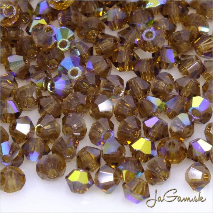 Preciosa MC rondell 3mm Smoked Topaz AB, 20ks (PREC_MC317)