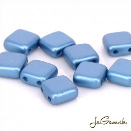 Štvorčeky 2-dierkové 6 x 6 mm, modrá matná 20 ks (018/58)