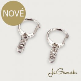 Karabínka na kľúče 48x21mm, platina, 2ks (kl012)