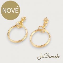 Krúžok na kľúče s retiazkou 25mm zlato, 5ks (kl013)