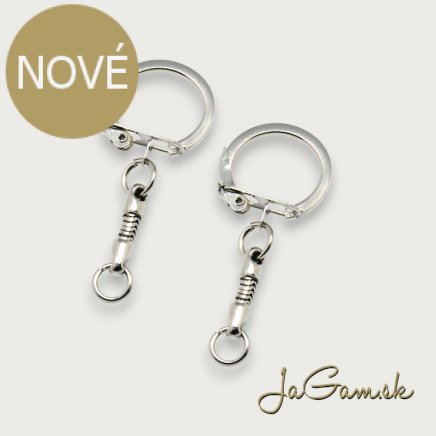 Karabínka na kľúče 22mm, platina, 2ks (kl011)
