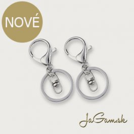 Karabínka na kľúče 68x30mm, platina, 2ks (kl015)