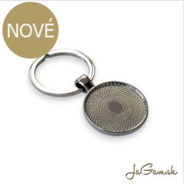 Kľúčenka s obojstranným lôžkom, platina, 1ks (kl017)
