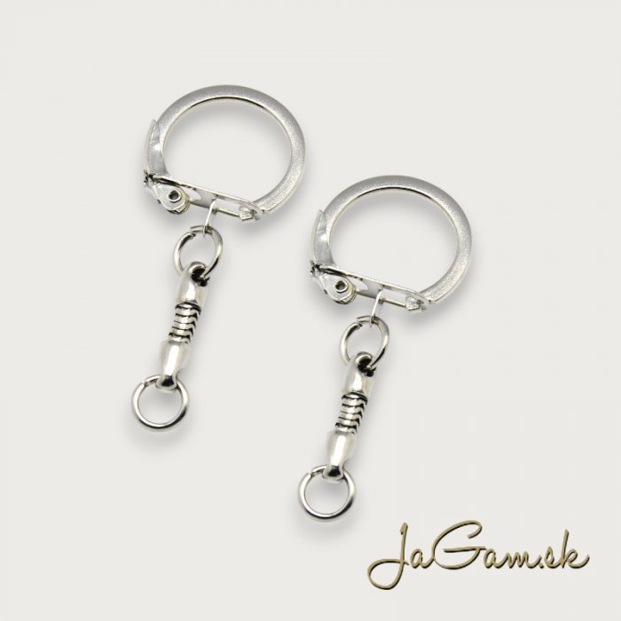 Karabínka na kľúče 22mm, platina, 2ks (kl011)