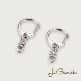 Karabínka na kľúče 48x21mm, platina, 2ks (kl012)