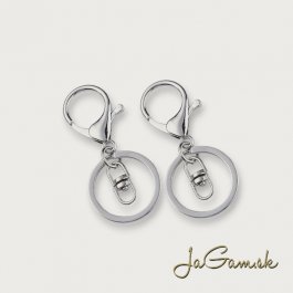 Karabínka na kľúče 68x30mm, platina, 2ks (kl015)