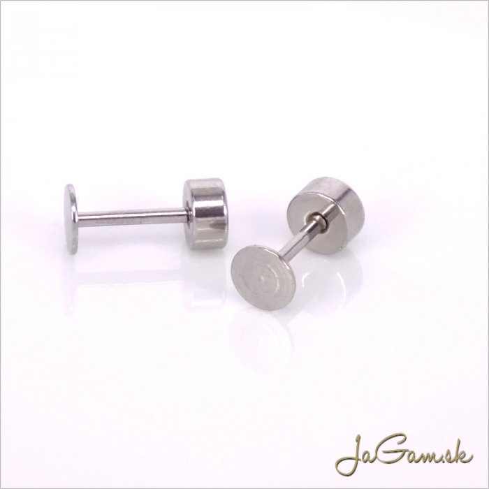 Puzeta s plôškou 4mm CHIRURGICKÁ OCEĽ, 1 pár (ch1761)