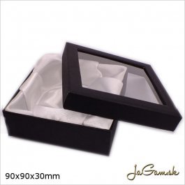Darčeková krabička 9 x 9 x 3 cm čierna (k1029)