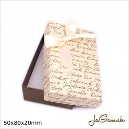 Darčeková krabička 5 x 8 x 2 cm krémová/ hnedá (k1033)