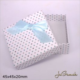 Darčeková krabička 4,5x4,5x2,2cm biela/ zelená (k1035)