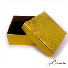 Darčeková krabička 7,5x7,5x3cm zlatá (k1037)