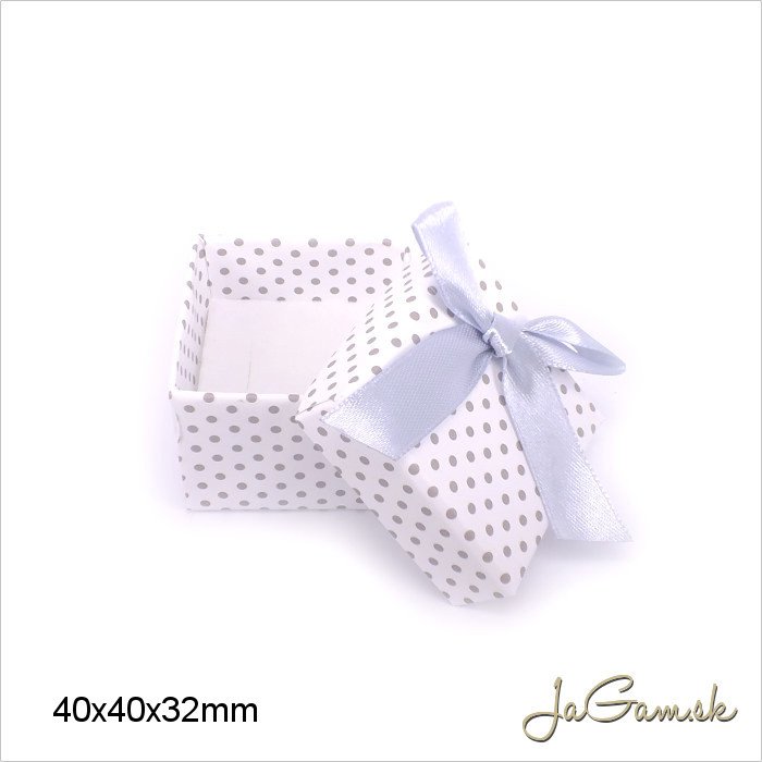 Darčeková krabička 4x4cm biela bodkovaná (k1011)