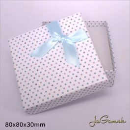 Darčeková krabička 8x8x3cm biela/zelená (k1036)