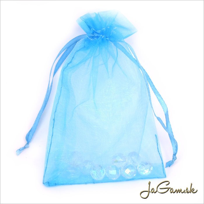 Vrecúško z organzy 9x12cm tyrkysová 5ks (ORV_010)