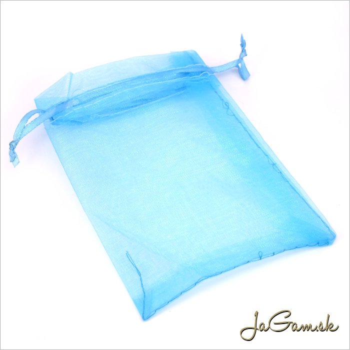 Vrecúško z organzy 9x12cm tyrkysová 5ks (ORV_010)