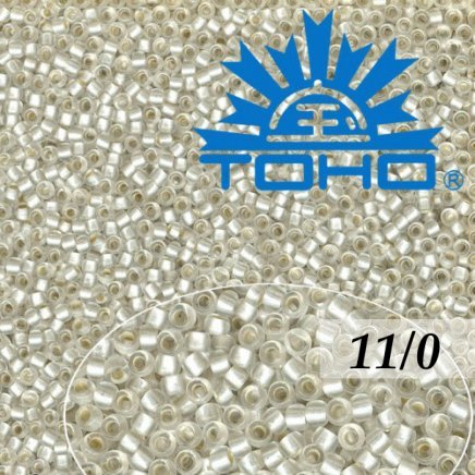 Toho Rokajl 11/0- Silver-Lined Frosted Crystal č.21F 8g