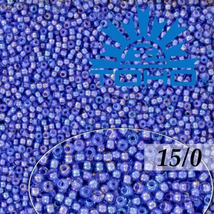 Toho Rokajl 15/0 Inside-Color Lt Sapphire/Opaque Purple Lined 5g (č.934)
