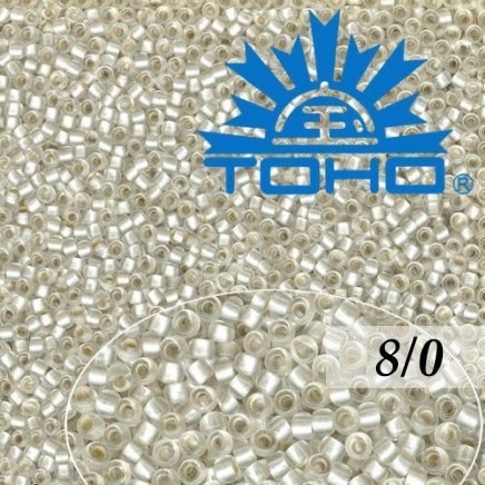 Toho Rokajl 8/0 Silver-Lined Frosted Crystal č.21F 10g