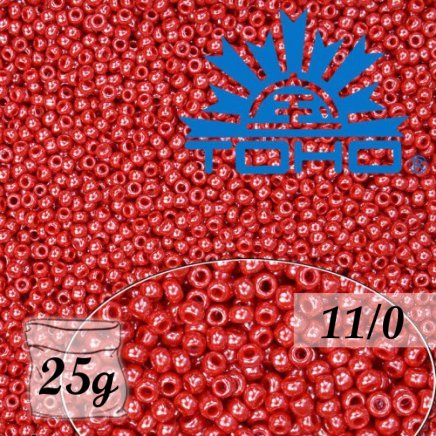 Toho Rokajl 11/0 Opaque-Lustered Cherry č.125 25g