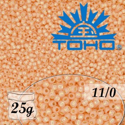 Toho Rokajl 11/0 Silver-Lined Milky Peach č.2111 25g