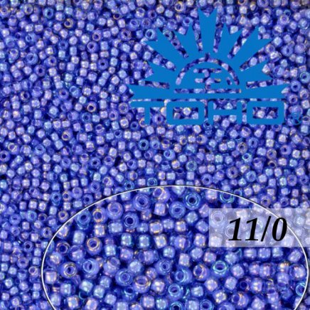 Toho Rokajl 11/0 Inside-Color Lt Sapphire/Opaque Purple Lined č.934 8g