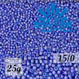 Toho Rokajl 15/0 Inside-Color Lt Sapphire/Opaque Purple Lined 25g (č.934)