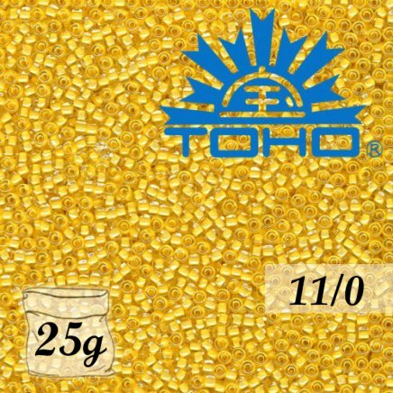 Toho Rokajl 11/0 - Inside-Color Crystal/Butter Lined č.961 25g