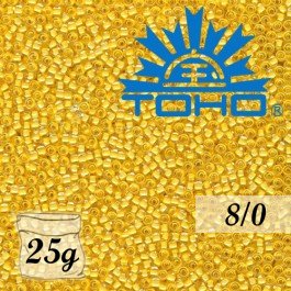 Toho Rokajl 8/0 Inside-Color Crystal/Butter Lined č.961 25g