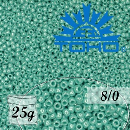 Toho Rokajl 8/0 Opaque-Lustered Turquoise č.132 25g