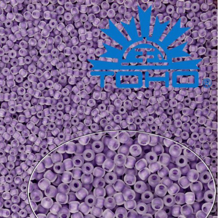 Toho Rokajl 11/0 Inside-Color Frosted Crystal/Grape Lined č.774F 25g