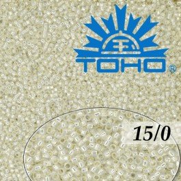 Toho Rokajl 15/0 Silver-Lined Milky White 5g (č.2100)