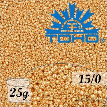 Toho Rokajl 15/0 Permanent Finish - galvanized Rose Gold 25g (č.PF551)
