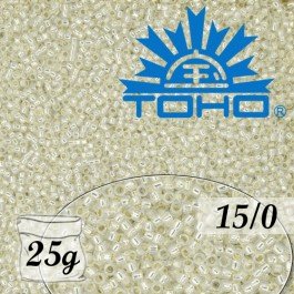 Toho Rokajl 15/0 Silver-Lined Milky White 25g (č.2100)